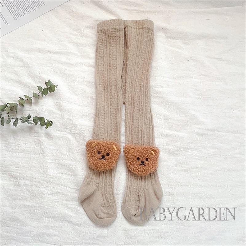 Quần Tất Lưng Thun In Họa Tiết Gấu Hoạt Hình Dễ Thương Cho Bé Gái 0-4 Tuổi