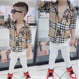 Áo sơ mi lụa dài tay cho bé trai