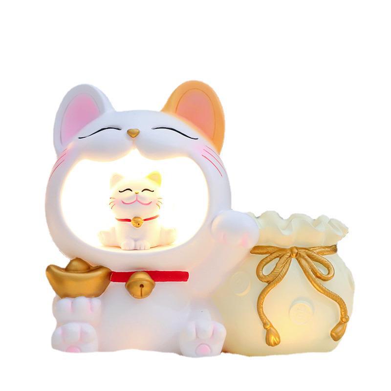 Ống Đựng Bút Hình Mèo Con Bằng Nhựa Resin Thủ Công Sáng Tạo Dành Cho Năm Mới