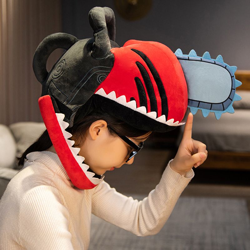 Thú nhồi bông hình máy cưa hoa trang đội đầu trùm đầu Pochita độc đáo