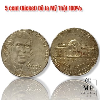 Đồng xu 5 cent đô la mỹ thật 100%