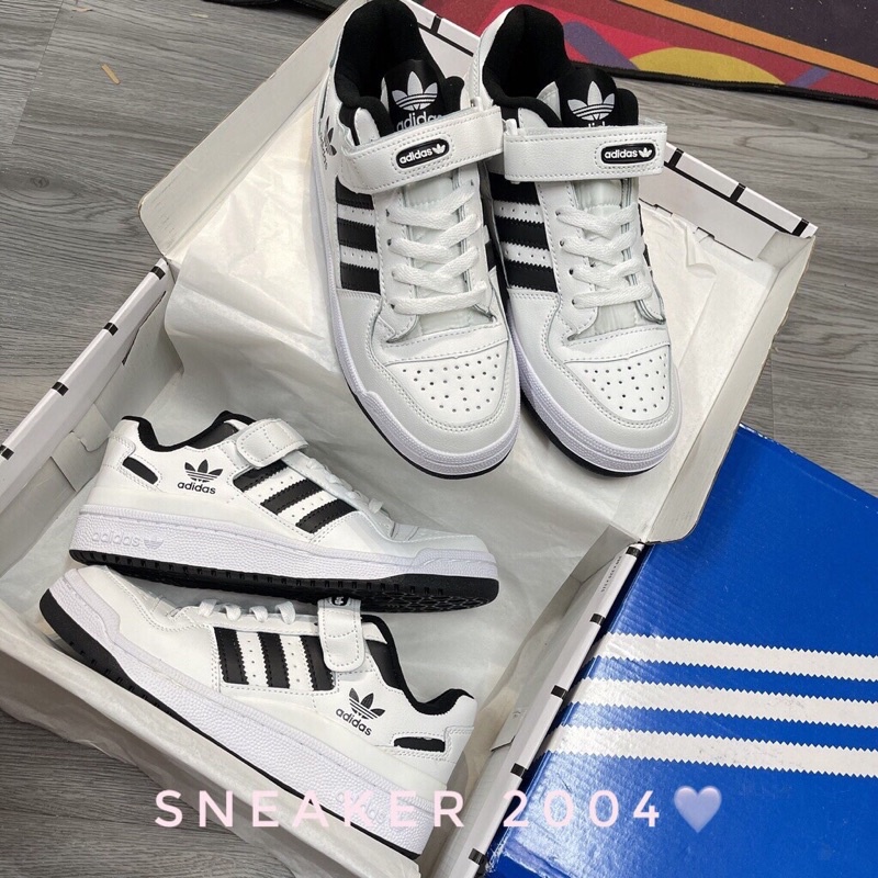 Giày Thể Thao Adidas Forum 84 Low Nam Nữ Phối Màu Đen Trắng Bản Trung