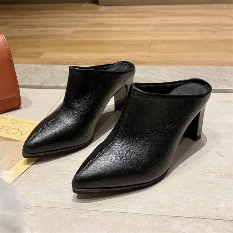 Dép Cao Gót Mũi Nhọn Phong Cách Hàn Quốc Cho Nữ