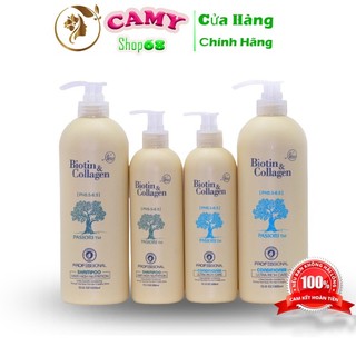 Biotin collagen - cặp dầu gội biotin collagen trắng 1000ml | giảm rụng tóc, kích mọc tóc, phục hồi tóc chính hãng camy