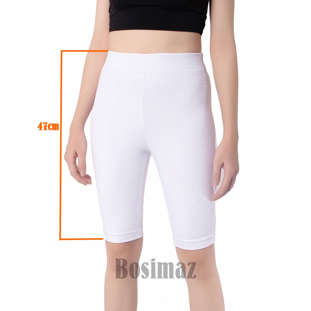 Quần Legging Nữ Bosimaz MS353 ngắn không túi màu trắng cao cấp, thun co giãn 4 chiều, vải đẹp dày, thoáng mát. | BigBuy360 - bigbuy360.vn