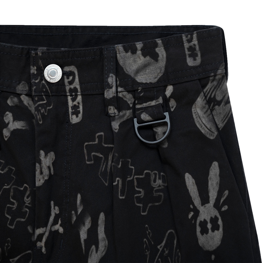 Quần Dài Unisex Bad Rabbit BLACK OVERPRINT PANTS - Local Brand Chính Hãng