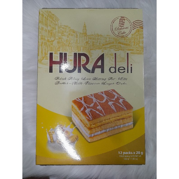 Hộp 336g bánh bông lan HURA deli  Bibica12 cái