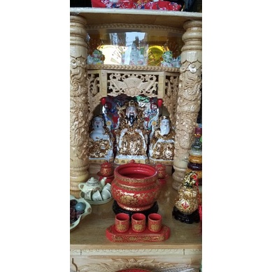 Đôn kê tượng thần tài thổ địa gỗ đẹp, kê kê tượng thần tài ban 61cm