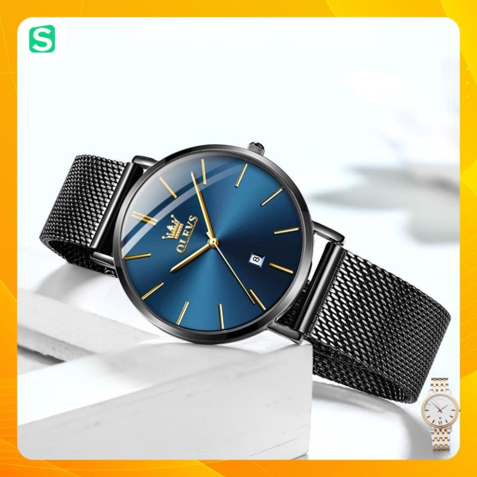 Đồng hồ đeo tay OLEVS 5869 dây đeo thép lưới siêu mỏng có lịch chống thấm nước  thời trang cho nữ