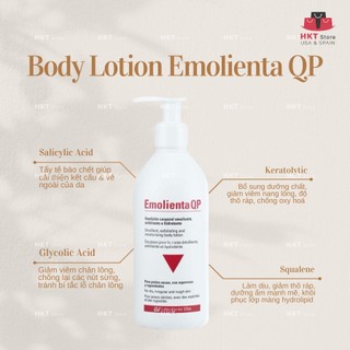 [HKT Store] Body lotion Emolienta QP - Sữa dưỡng thể cho da bị dày sừng nang lông, viêm lỗ chân lông 300ml