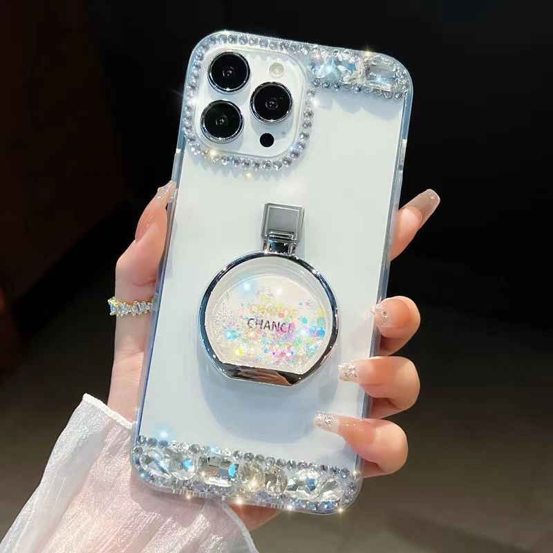 Ốp Điện Thoại Tpu Kim Cương Giả Hình Chai Nước Hoa Cho iPhone 12 13 14 11 XR XS Max