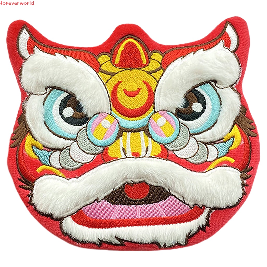 Túi Đeo Chéo Hình Sư Tử Mềm Mại Có Khóa Kéo Phong Cách Trung Hoa