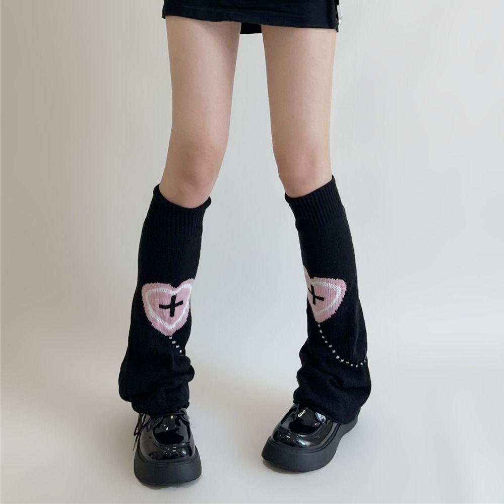 Tất Dệt Kim Màu Trắng Đen Phong Cách Gothic Ngọt Ngào