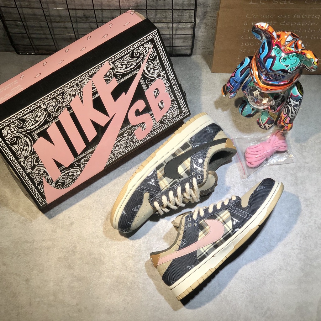 Giày Thể Thao Travis Scott x SB Dunk Low PRM QS 'Cactus Jack - Special Box'. Giày Thể Thao SB Dunk Travis Scott