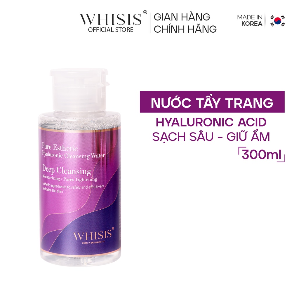 Nước Tẩy Trang Không Cồn Dưỡng Ẩm Hàn Quốc WHISIS Pure Esthetic Hyaluronic Cleansing Water 300ml