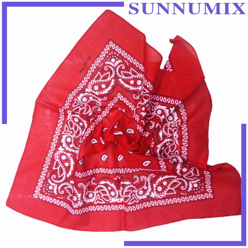 [Sunnimix] Khăn Choàng Cổ Bandana Cao Bồi Bằng Cotton Mới Lạ Màu Đỏ