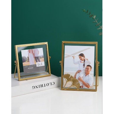 Khung Ảnh Để Bàn kim loại trong suốt KA7 Khung Hình hoa khô kèm chân đế