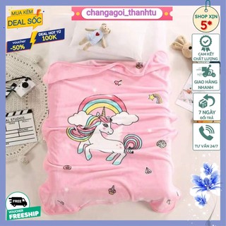 Chăn tuyết nhung siêu nhẹ cho bé mau ngựa pony hồng -changagoithanhtu
