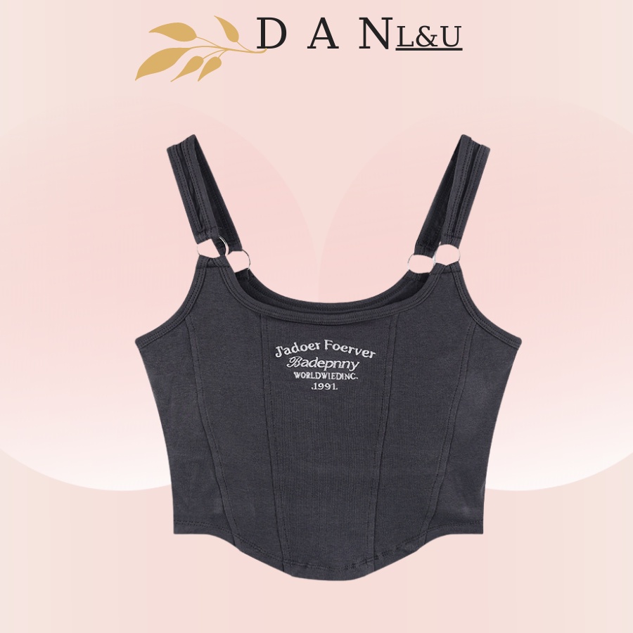 Áo Ngực Croptop Hai Dây Chất Cotton Co Dãn Thoáng Mát Xinh Xắn DAN L&U 231