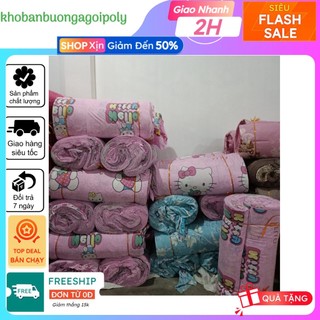 Combo 10m vải may ga gối chất cotton poly đẹp khổ rộng 2m3, mẫu hello kitty hồng
