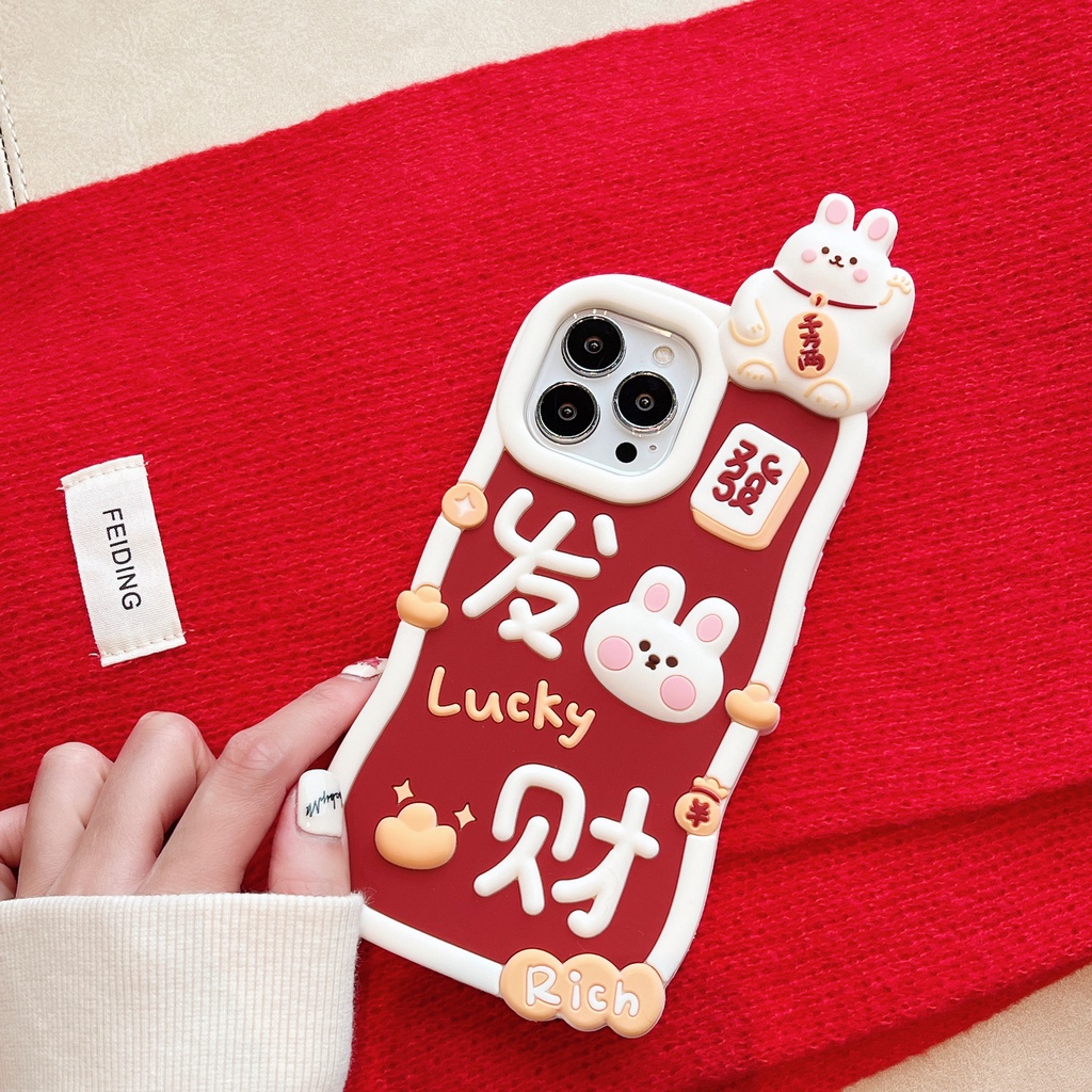 Ốp Điện Thoại Silicon Mềm Họa Tiết Thỏ Hoạt Hình Dễ Thương 2023 Cho iPhone 14 13 12 11 Pro Max