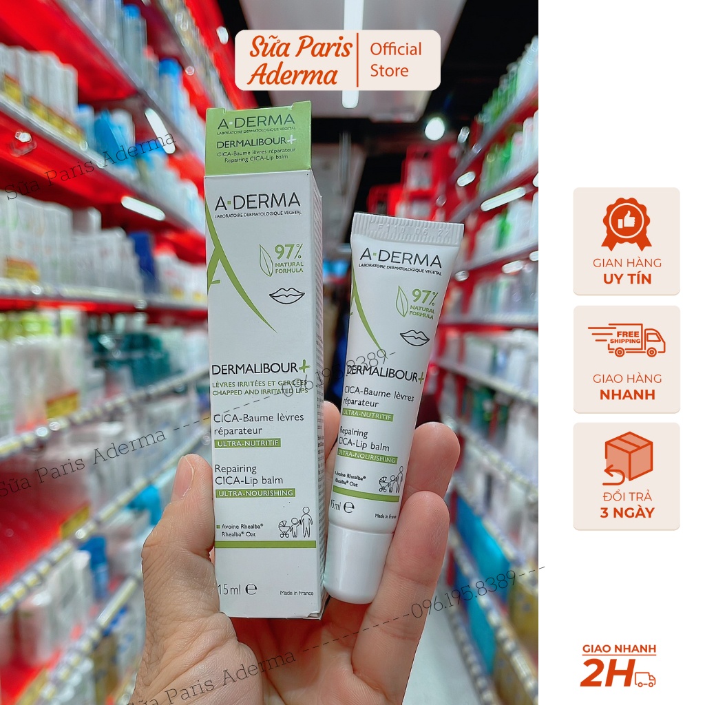 Son dưỡng môi Aderma dermalibour cica balm lips dành cho da khô, rất khô, da nứt nẻ_Sữa Paris Aderma