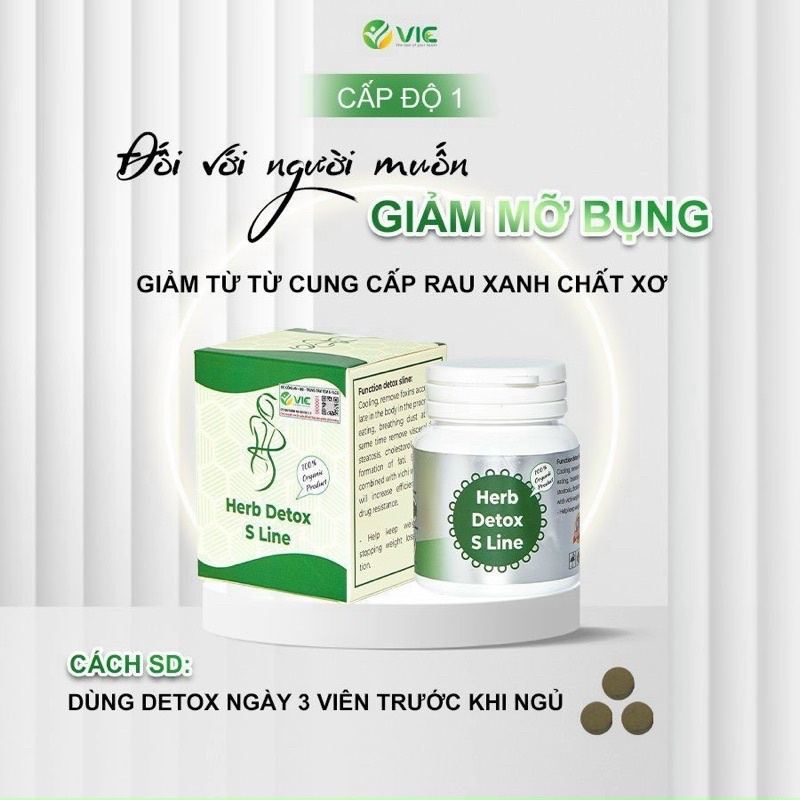 Herd Detox Sline Chuyên giảm mỡ vùng bụng 55 viên