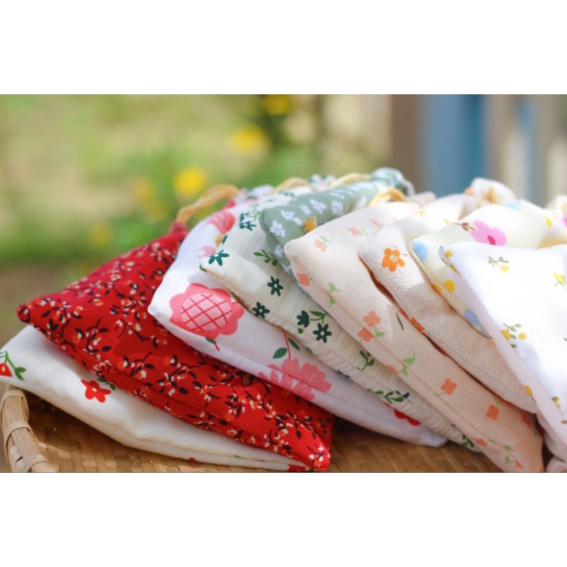 Túi rút vải Hoa Hoè nhỏ xinh size 15cm