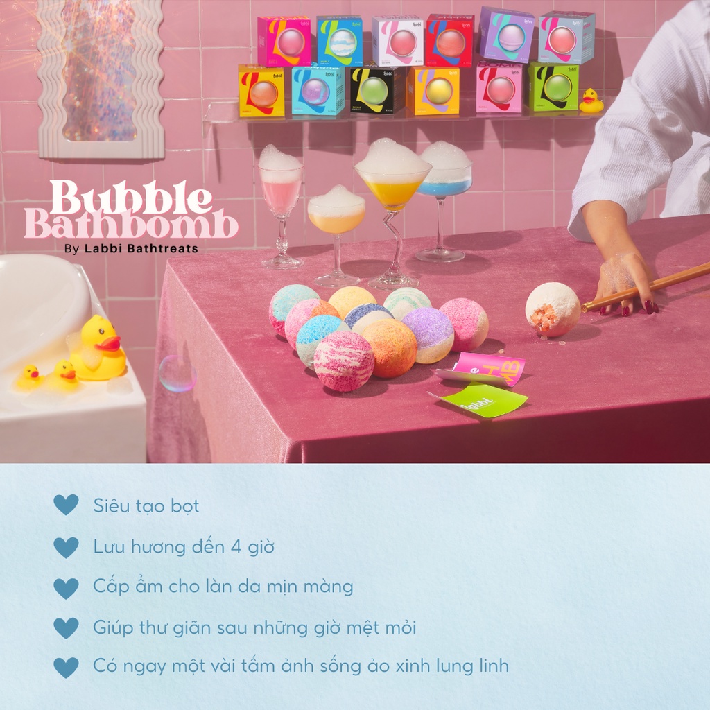 Bom tắm tạo bọt JAZZ CLUB [Labbi] Bubble Bath bomb/ Viên tạo bọt bồn tắm