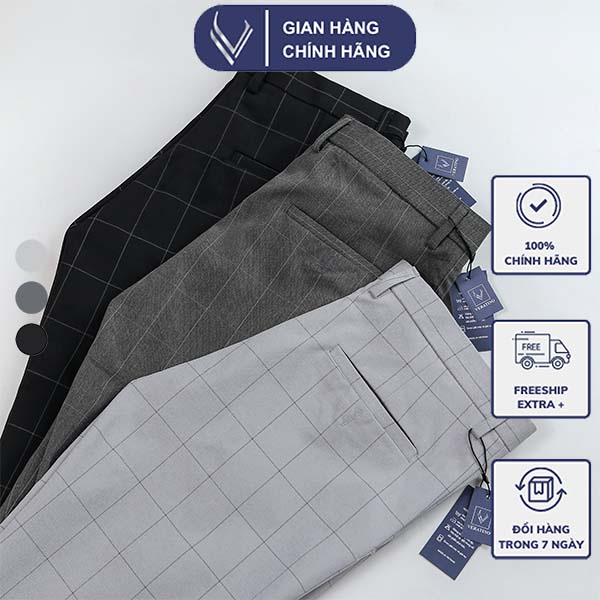 Quần Âu Nam Cotton Hoạ Tiết Kẻ Karo Quần âu nam Cao Cấp Form Đẹp Quan Au Nam Dep Thương Hiệu Veratino