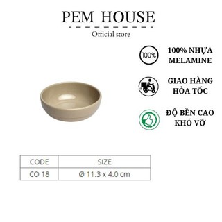 Chén nhựa cạn màu nâu - co18
