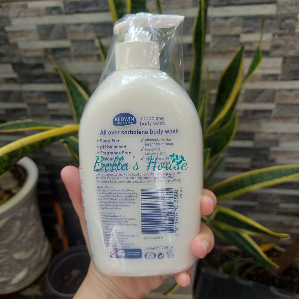 Sữa Tắm Dưỡng Ẩm, Phục Hồi Làn Da 500mL & 1L - REDWIN Sensitive Skin Sorbolene Body Wash With Vitamin E.