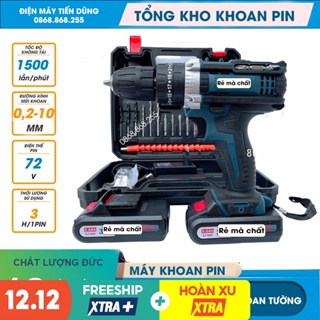 Máy Khoan Pin, máy bắn vít 72V kèm Phụ Kiện - 3 Chức Năng - KHOAN, VÍT