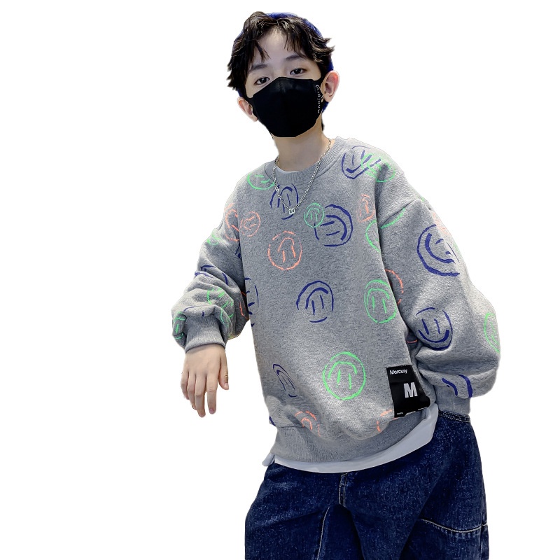 Áo sweatshirt AMILA cotton tay dài phong cách Hàn Quốc thời trang xuân thu dành cho bé trai