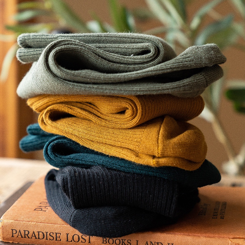 Vớ Cotton Cổ Cao Vừa Thêu Chữ Phong Cách Hàn Quốc Độc Đáo Thời Trang Thu Đông Cho Nam