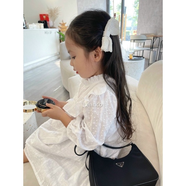 ĐẦM TRẮNG XÔ BI TAY DÀI BÉ GÁI PHỐI BÈO