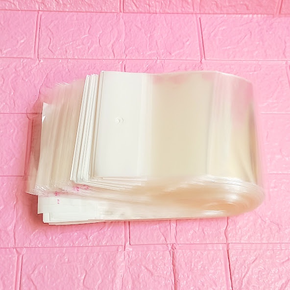 100g  Túi Opp dán mép  12x30cm  - Túi ni lông băng keo dán miệng - Bao nilon dán miệng