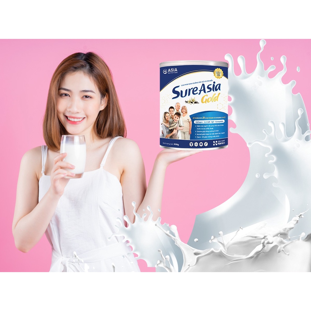 Sữa bột dinh dưỡng Sure Asia Gold 400g chính hãng nguyên liệu nhập khẩu từ Hoa Kỳ tác dụng tốt sức khỏe người cao tuổi