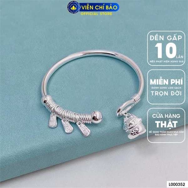 Kiềng tay mèo thần tài chất liệu bạc trắng S999 thời trang phụ kiện trang sức Viễn Chí Bảo L000352