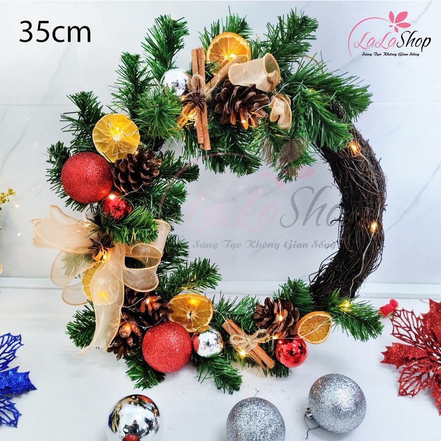 HỎA TỐC Set cam tươi sấy khô,quế, trái thông phụ kiện trang trí noel