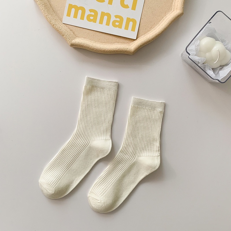 Vớ Len Màu Trơn Họa Tiết Sọc Caro Phong Cách Nhật Bản Thời Trang Mùa Hè Cho Nữ JP5