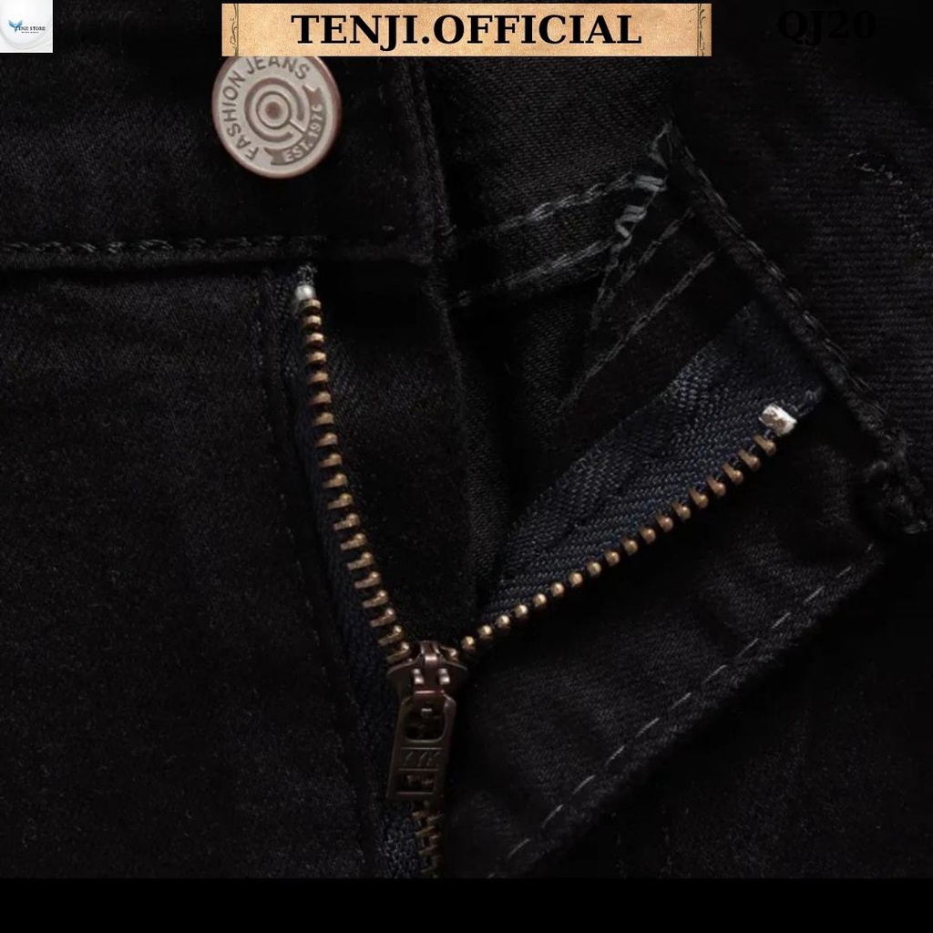 Quần short nam đen TENJI SH225 chất bò co dãn họa tiết trơn nhiều mẫu mới kiểu dáng ôm size (28-32 +34)