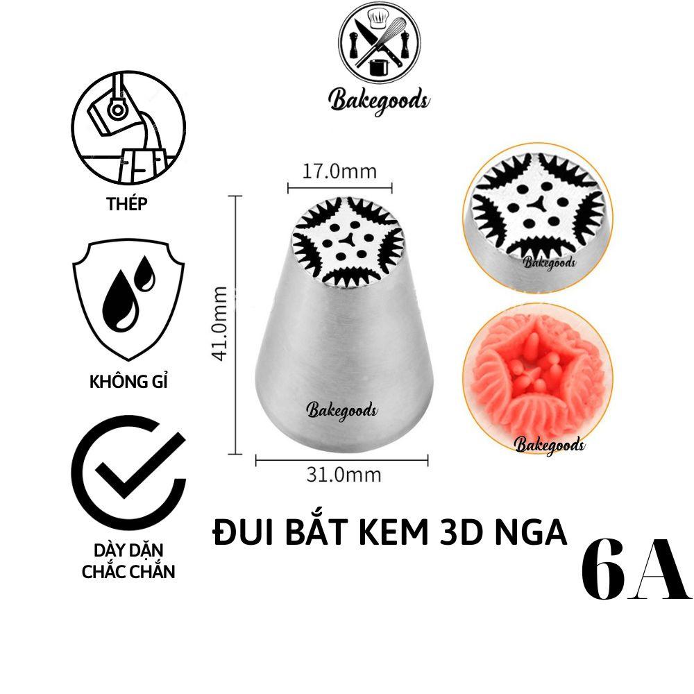 Đui Bắt Kem 3D Nga, đuôi bắt hoa tulip 5 cánh răng cưa dùng trang trí bánh sinh nhật, bánh cupcake hình bó hoa (6A)