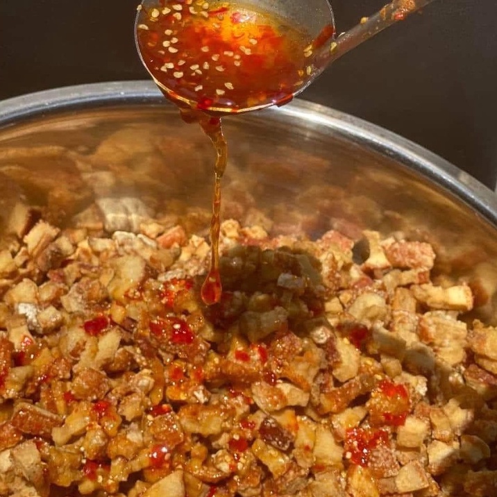 Da heo khô về tự chiên,rán chế biến 1kg
