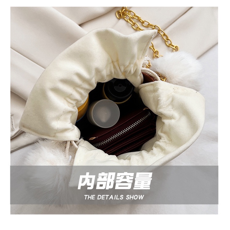 Túi Xách JASMIN NOIR Da PU Hình Trụ Phối Dây Xích Đeo Vai Sành Điệu Cho Nữ