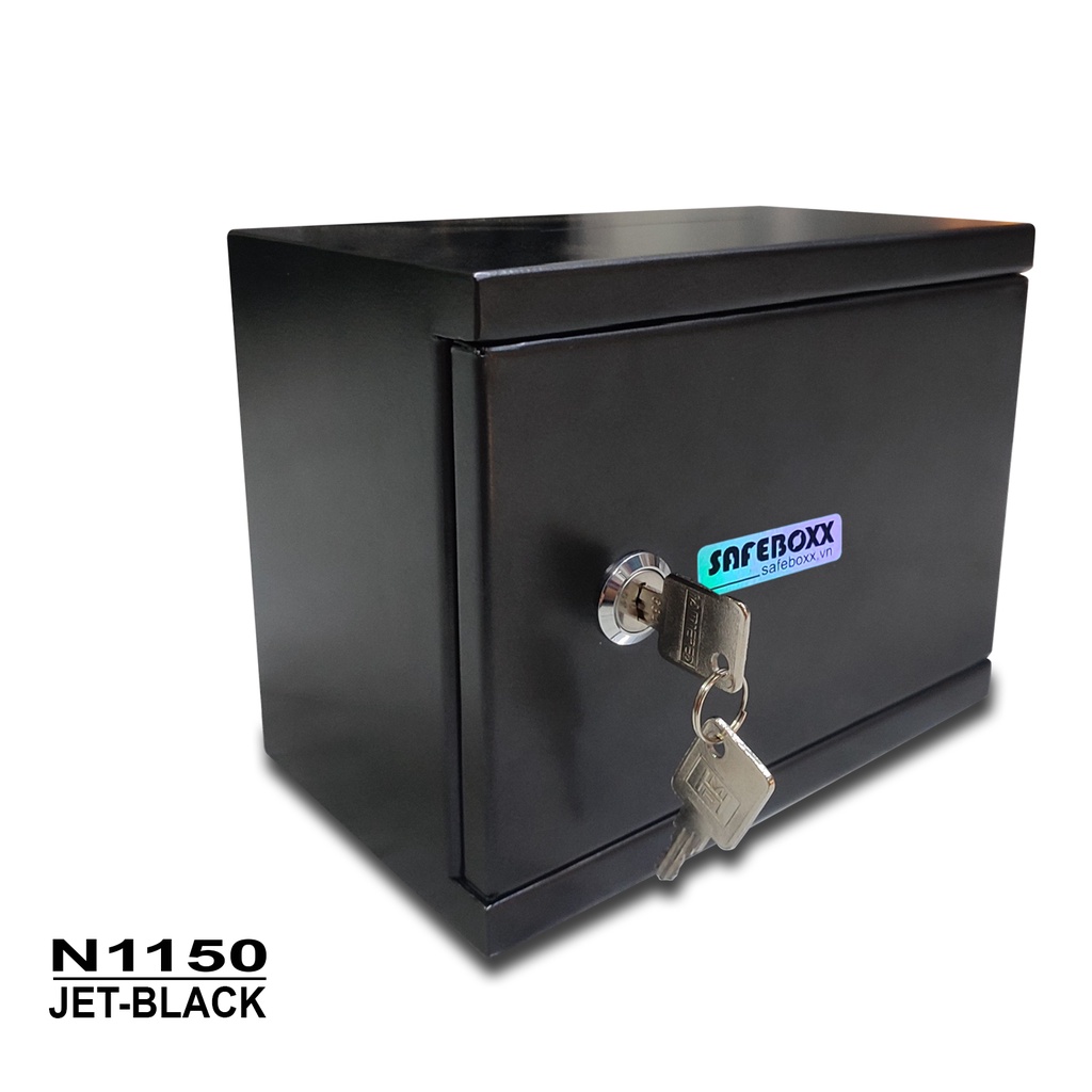 Két sắt mini SAFEBOXX N1150 From ngang màu đen Kích thước 12x20x16cm khóa chìa