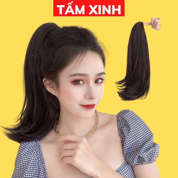Tóc giả nữ đẹp kiểu đuôi tóc vểnh dạng kẹp 40cm - ĐUÔI TÓC VỂNH