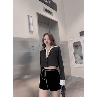 quần sooc nhung kèm đai