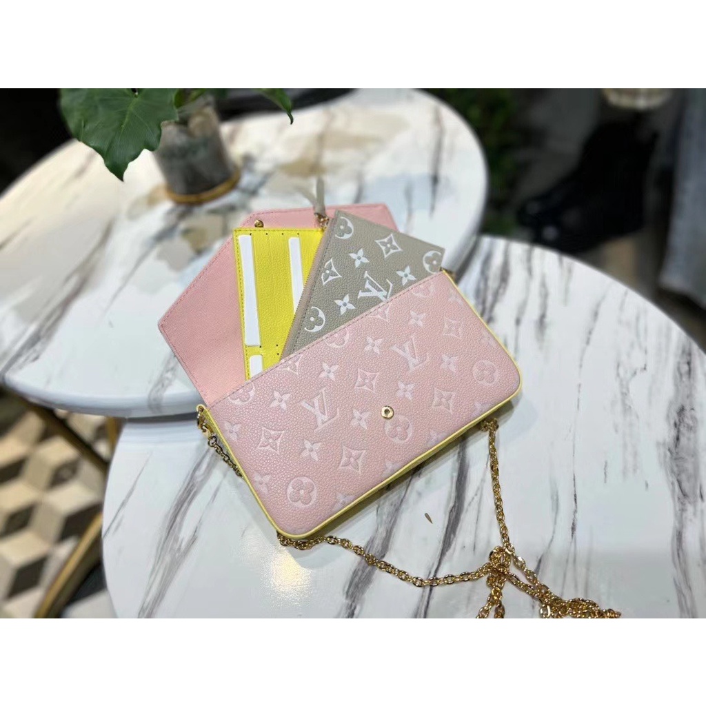 Set túi Pochette Félicie Spring in the City hàng da  NEW 2022 vân da dập nổi fullboxvip size 21cm màu độc nhà Chang nha