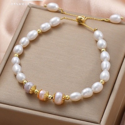 Vòng Tay Titan Hạt Trai Gạo 4ly Mix Hạt Charm 3 Màu - NTTT1000 - Ngọc Trai Trường Thịnh